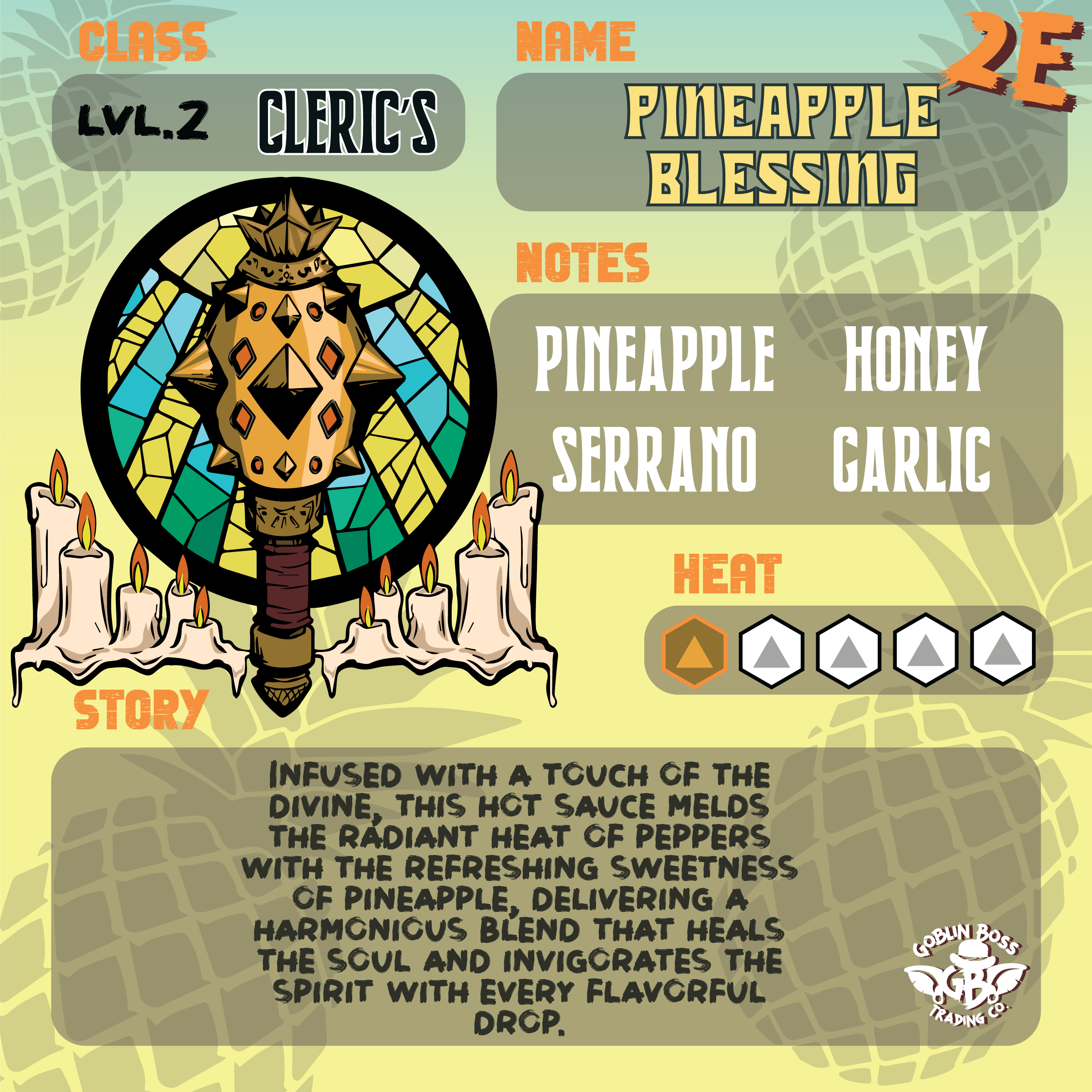 Goblin Boss Cleric's Pineapple Blessing Hot Sauce