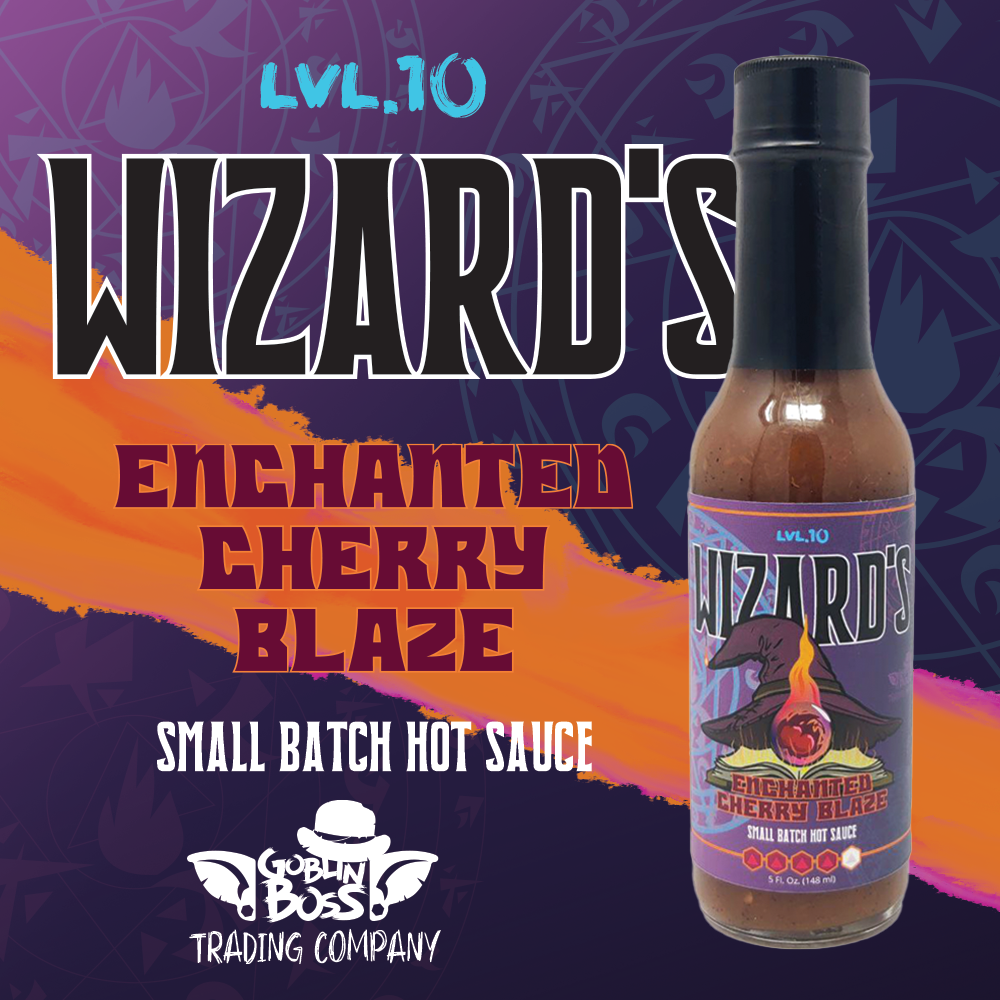 Goblin Boss Wizard's Enchanted Cherry Blaze Hot Sauce