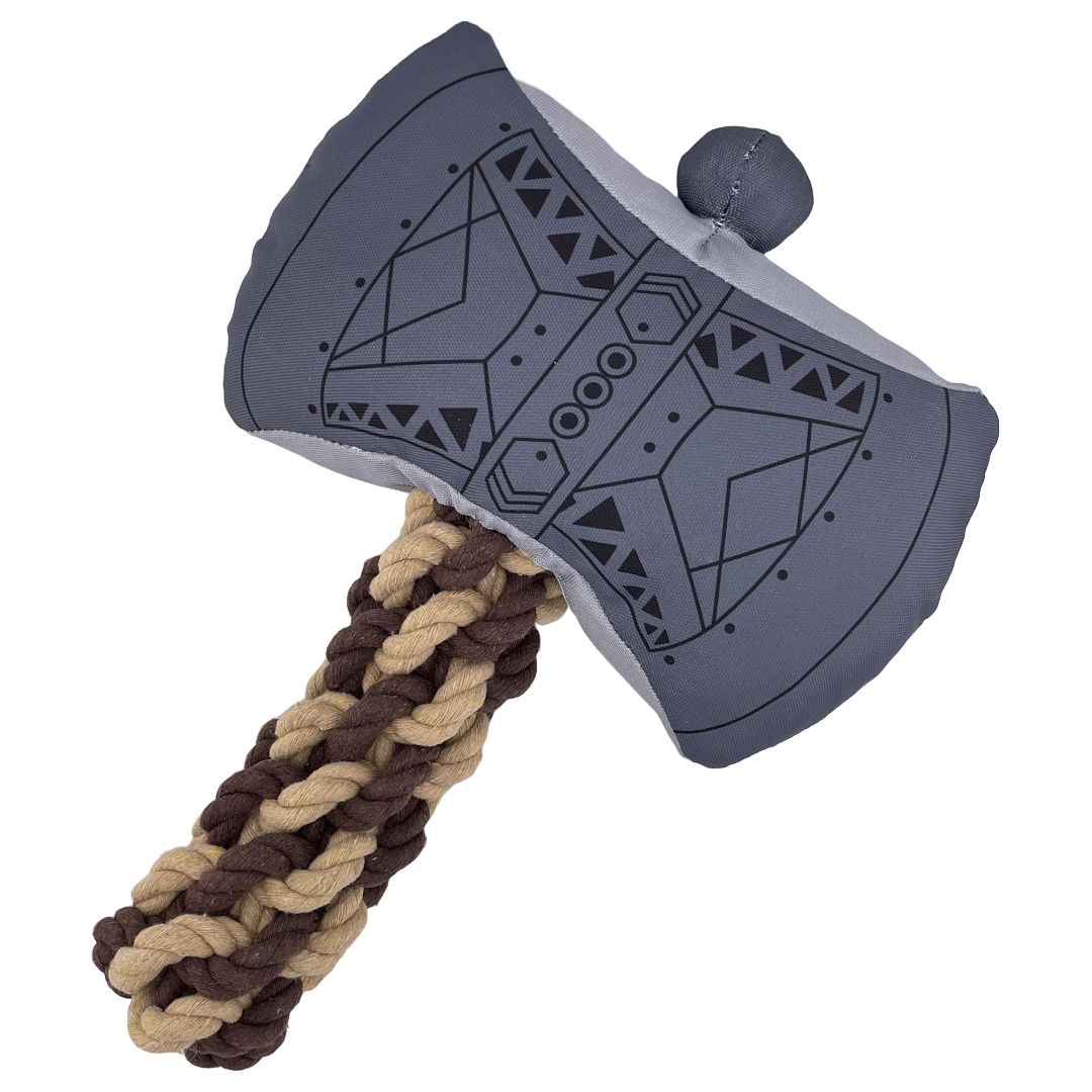 Pawlymorph Barbarian's Great Axe – Durable Ballistic Fabric Dog Toy