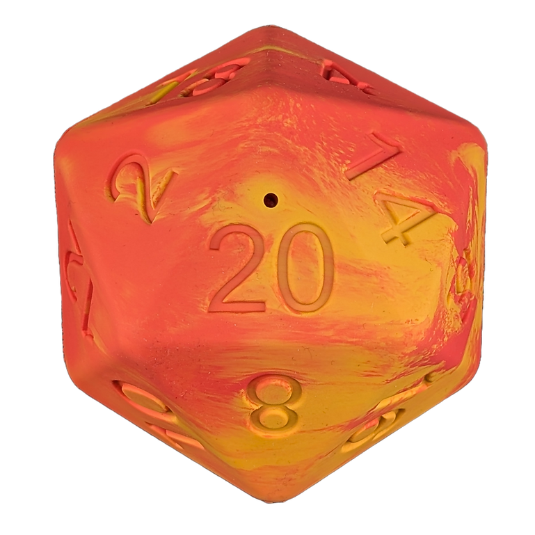Pawlymorph Dragon Fire Barbarian Strength Treat-Dispensing D20