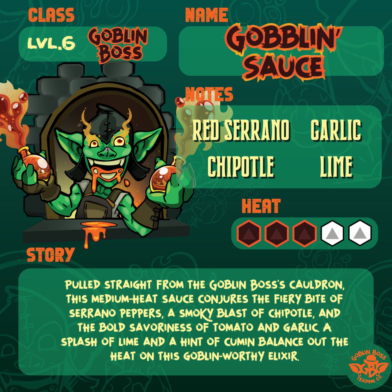 Goblin Boss Gobblin' Sauce Hot Sauce