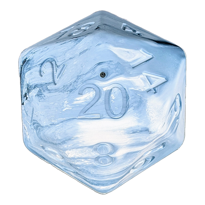 Pawlymorph Glacier Ice Barbarian Strength Treat-Dispensing D20