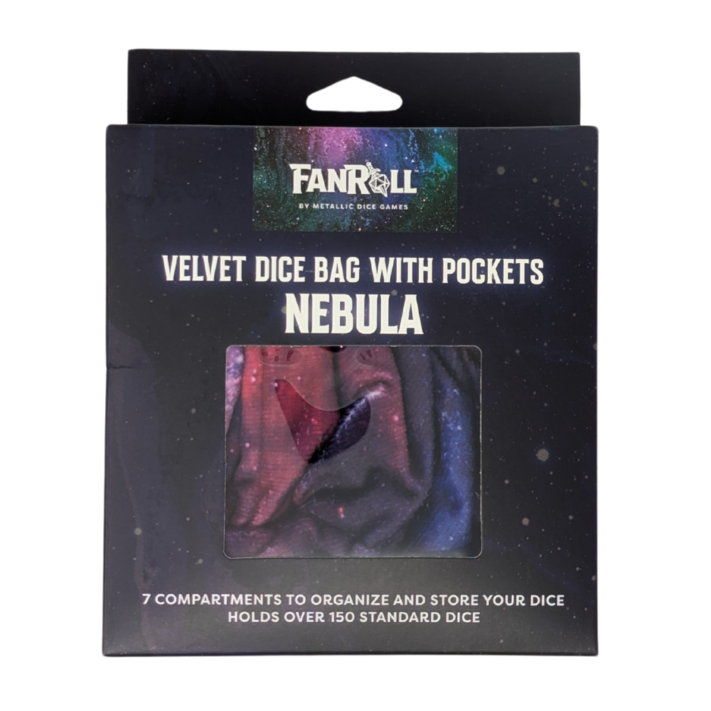 FanRoll Velvet Compartment Dice Bag with Pockets: Nebula