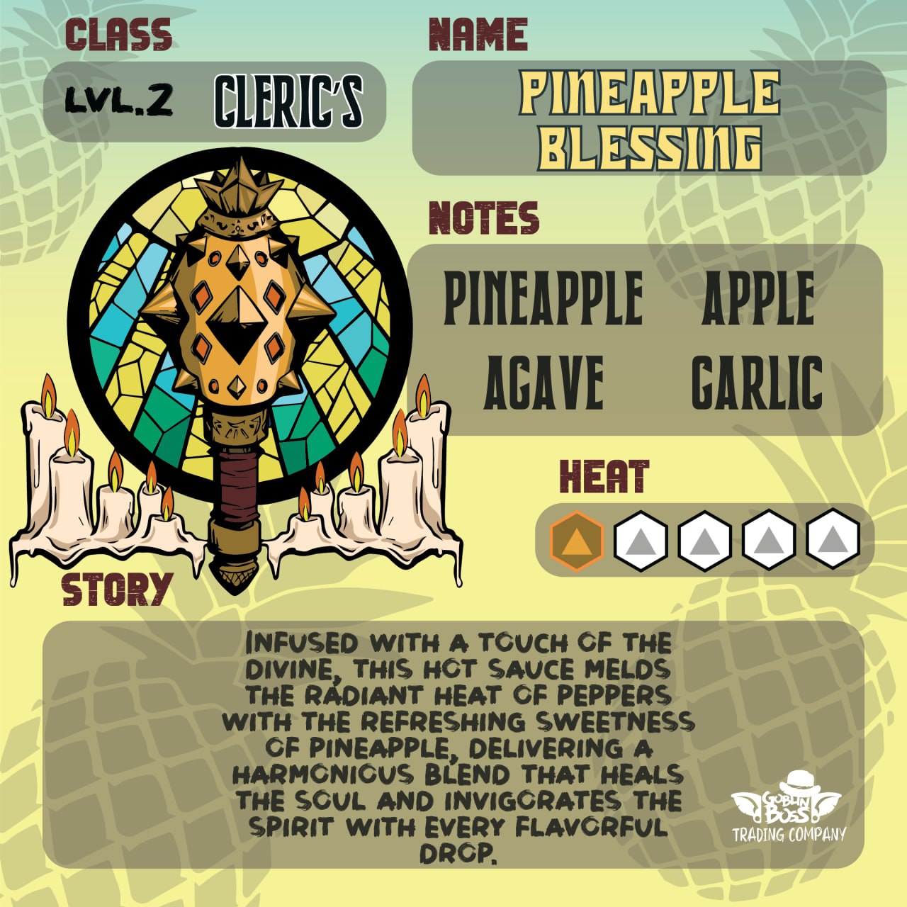 Goblin Boss Cleric's Pineapple Blessing Hot Sauce