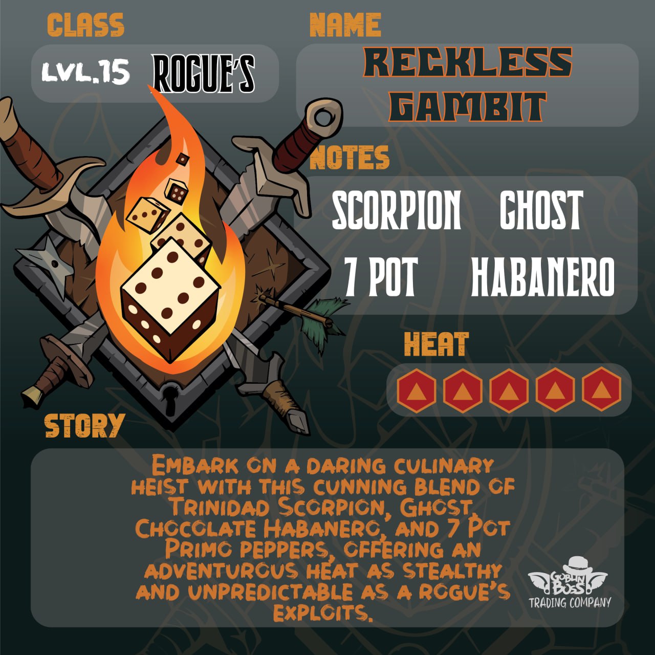 Goblin Boss Rogue’s Reckless Gambit Hot Sauce