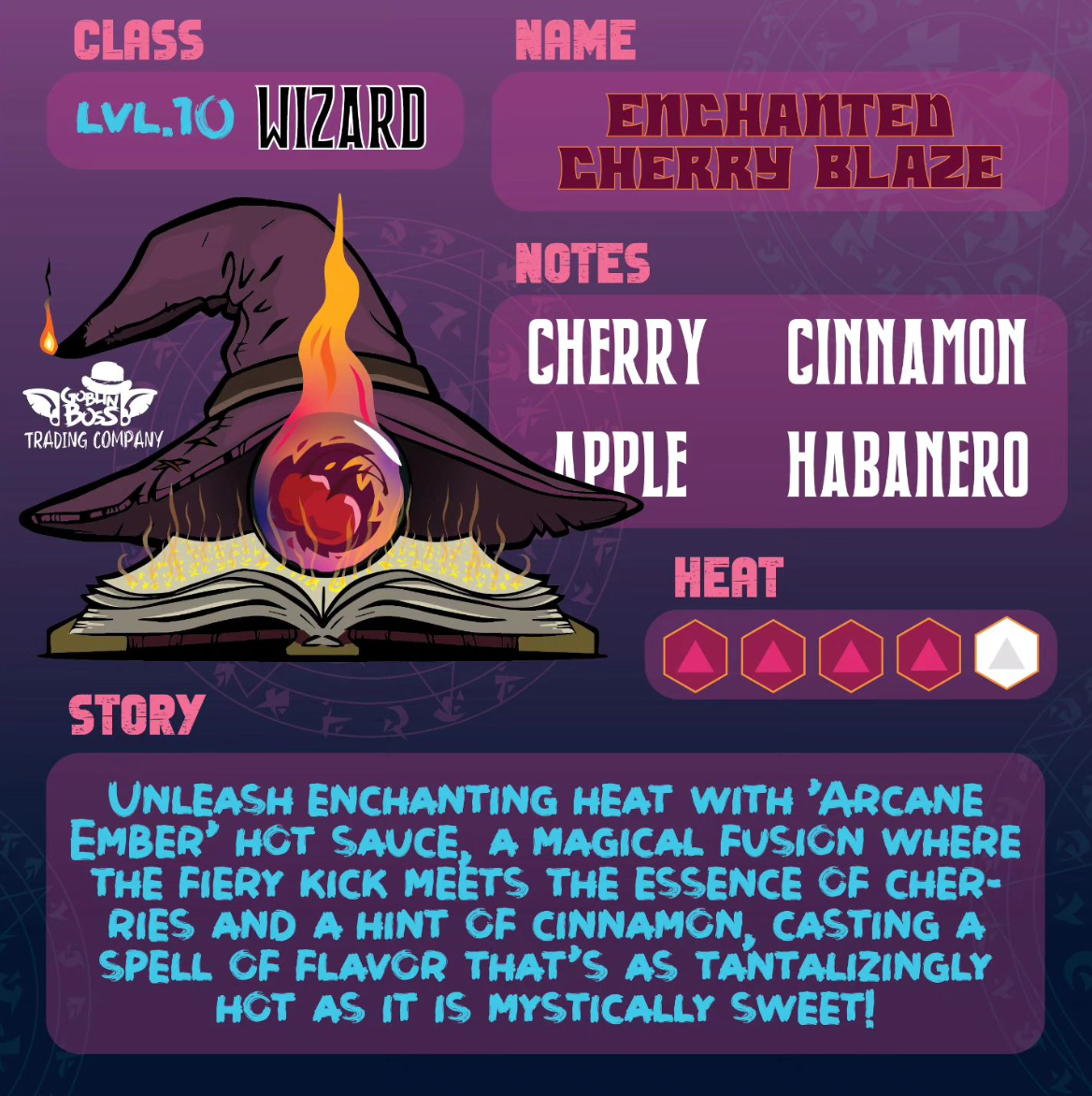 Goblin Boss Wizard's Enchanted Cherry Blaze Hot Sauce